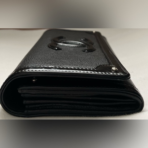 @texaskat13 Chanel Caviar Patent CC Contour Flap Black Wallet Authentic EC - Picture 3 of 11